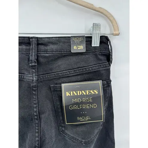 Rachel Roy Jeans Women 6/28 Kindness Mid Rise Girlfriend Black Denim NEW Preppy