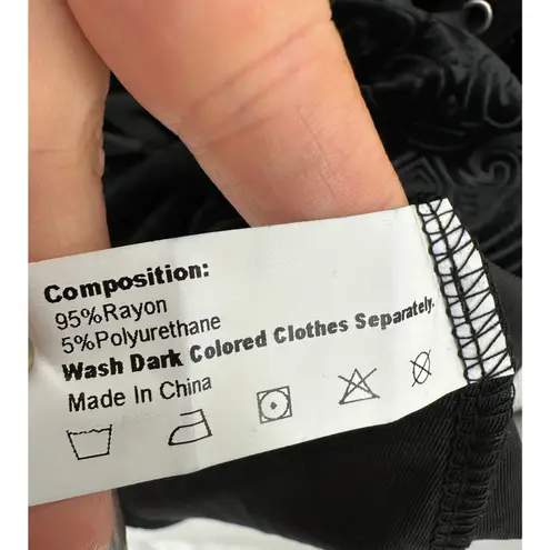 Rosegal Top 2X Black Velour Floral Tie Whimsigoth Renaissance Witch Cosplay