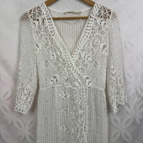 Soft Surroundings Soft Surrounding Petite White Tosca Crochet Knit Dress Size XS