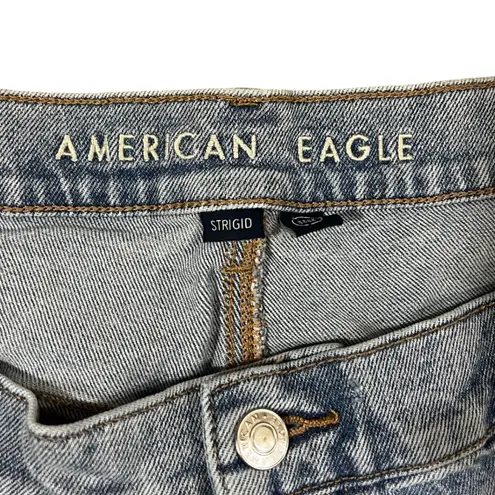 American Eagle Relaxed Denim Shorts Size 18 Ripped Distressed Frayed Hem Blue