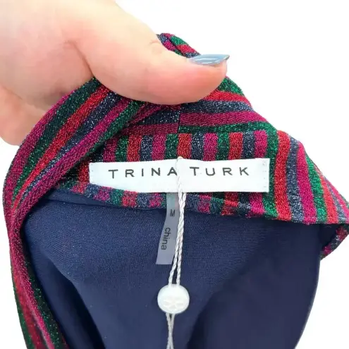 Trina Turk ‎ Sophie Top Rainbow Glitter Metallic Sleeveless Surplice Size Medium
