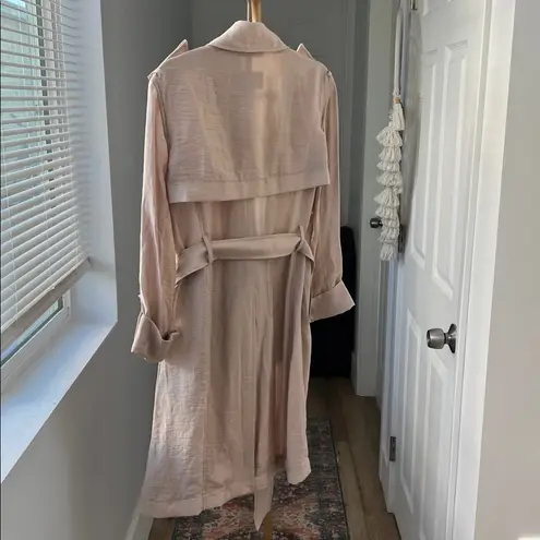 Club Monaco Lightweight Pale Pink Beige Shimmer Trench Coat Jacket XS $240