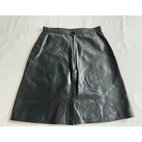 Tannery West Leather Skirt Women's Size XS Black Genuine Leather Vintage Lined