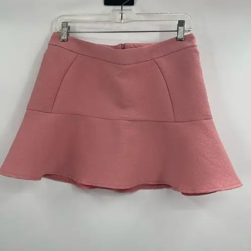 ZARA  Light Pink Peach High Waist Mini Short Cotton Textured Skirt Size Medium