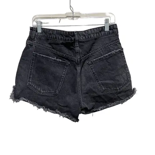 ZARA  Cut Off Denim Shorts High Rise High Waisted Black Size 10