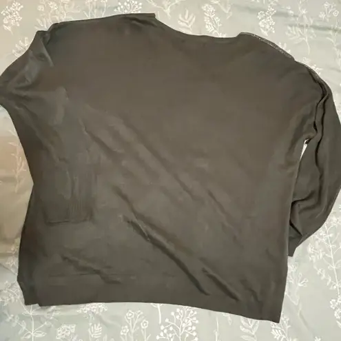 Tempo Paris  Shimmering Silver Long Sleeve Sweater Size M / L