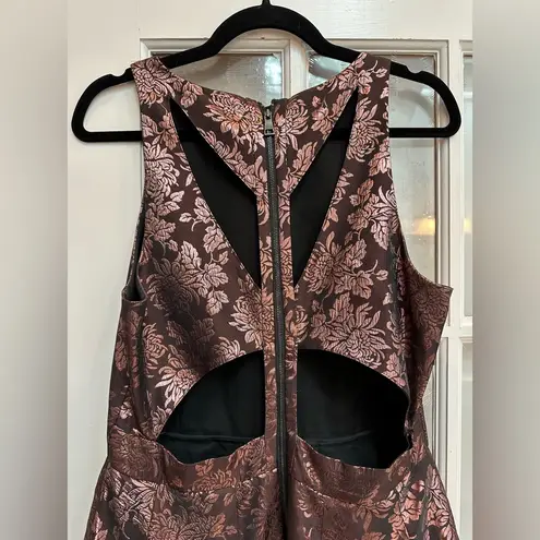 Sachin + Babi Noir Couture Metallic Rose Gold Hi-Lo Dress Size 10 M Cut Out