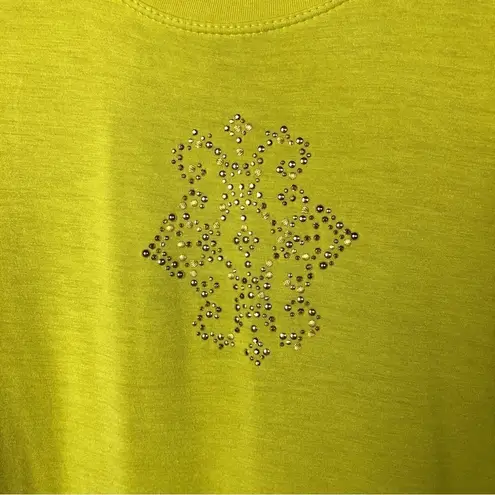 St. John Chartruse Green Embellished Short Sleeve T-Shirt S