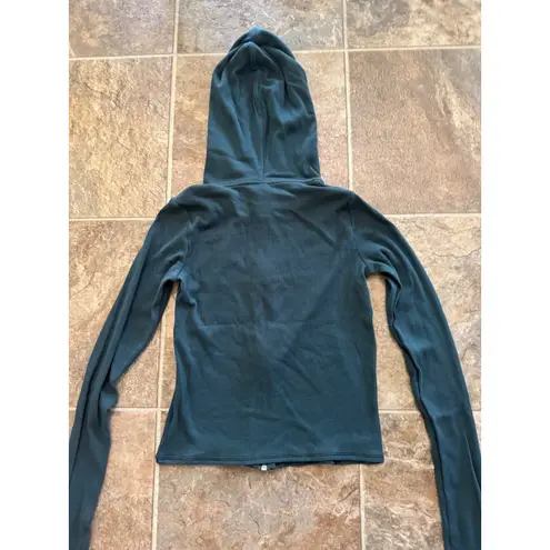 SKIMS Cotton Rib Zip Up Hoodie Spruce Size XS