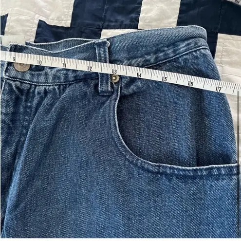 Gitano Retro Mom Jean Shorts with Gingham Blue Plaid Accent Size 16 High Rise