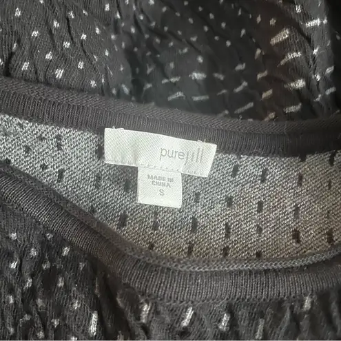 J Jill Pure Jill Oversized Boxy Textured Black Sweater Top Size Small