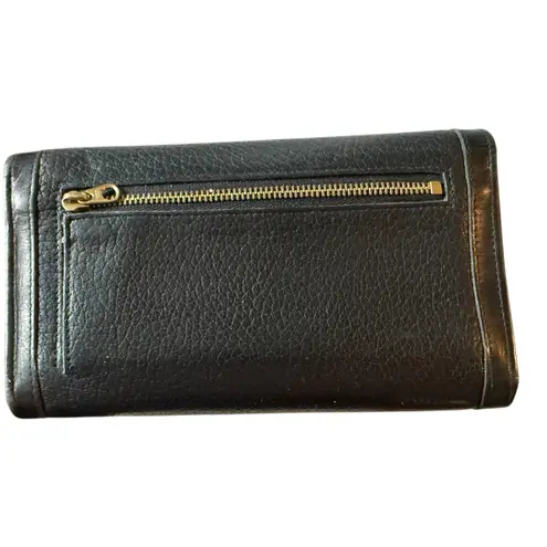 Dooney & Bourke  Vintage Pebbled Black Leather Tri Fold Wallet & Check Book - Image 3