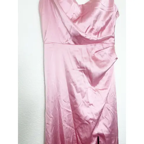 Revelry Maxine Satin Maxi Dress Size 10 Pink Bridesmaid Wedding