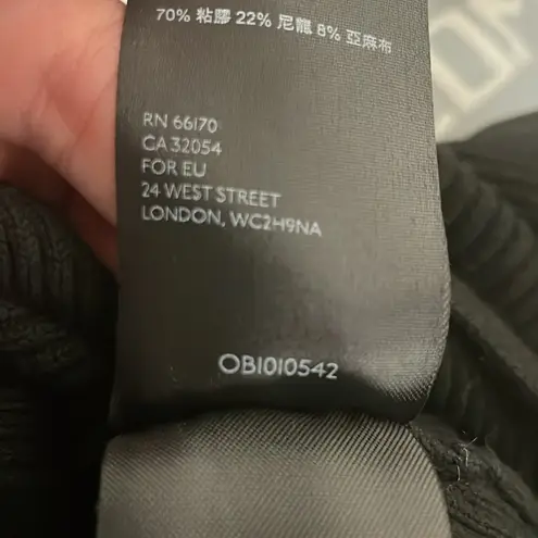 Anthropologie by  Black Halter Bodycon Mini Dress Tunic Ribbed Size XS Slit Sexy