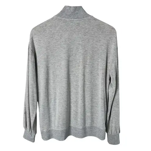 Three Dots Three Dot Quarter Zip Pullover Sweater Lightweight Heather Gray, Size Small