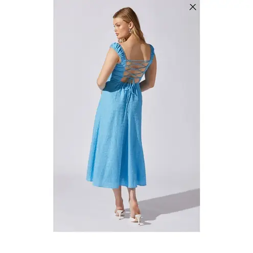 ASTR the Label Crinkle Maxi Dress Size Large Blue