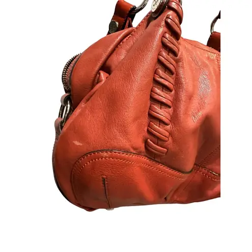 Authentic B. Makowsky Cognac Midsize Leather Handbag Brown