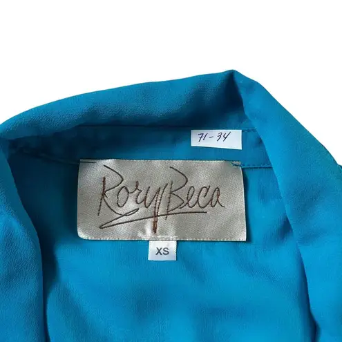 Rory Beca Blue Sheer Unlined Basic Top Women Blouse Size XS | 71-34