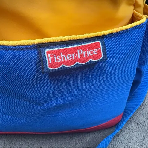 FISHER PRICE Diaper Bag Tote Cooler Bag Blue Yellow Vintage Large Travel 90's