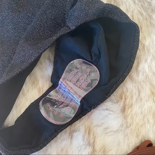 Moschino Glitter Halter Cutout One Piece Swimsuit Black XS NWT