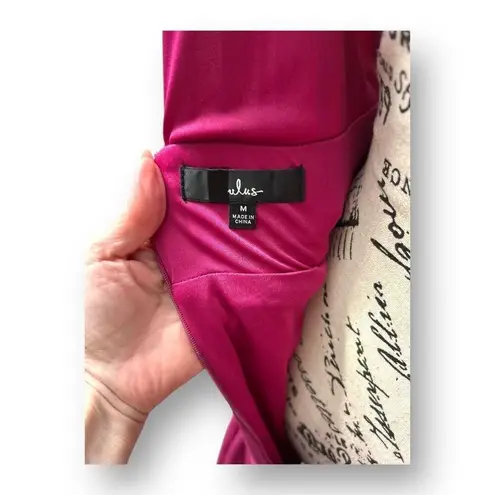 Lulus M Magenta Chiffon Maxi Dress Side Slit V