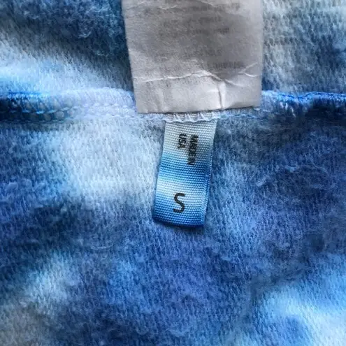 AVA+ESME Blue Tie Dye Hoodie Kangaroo Pocket Pullover Jacket Women's Size Small