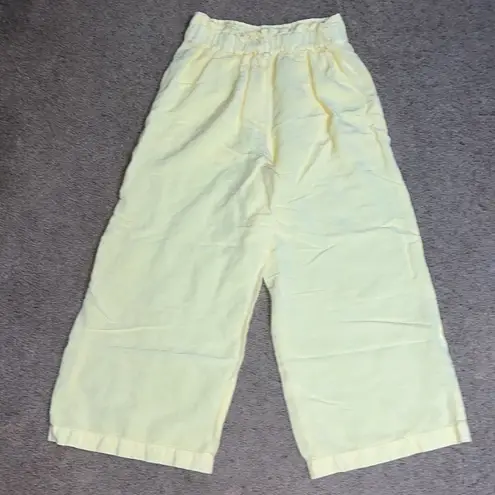 Young Fabulous and Broke Young Fabulous Broke YFB Sailor Linen Wide Leg Cropped High Rise Pant Yellow‎ S