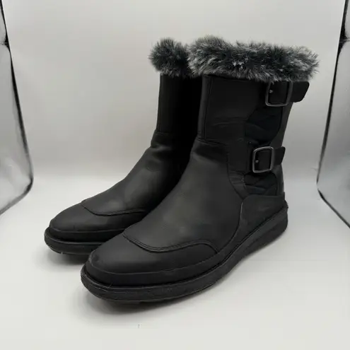 Merrell Tremblant Ezra J95308 Black Faux Fur Leather Boots Women's Size 8 Vibram