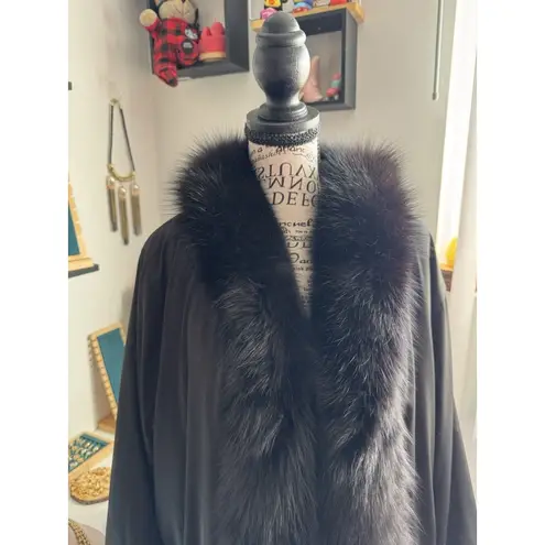 Marvin Richards Vtg Reversible Long Faux Fur Coat Sz 1X Black