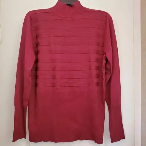 August Silk Mulled Wine Stripe Long Sleeve Turtleneck Medium