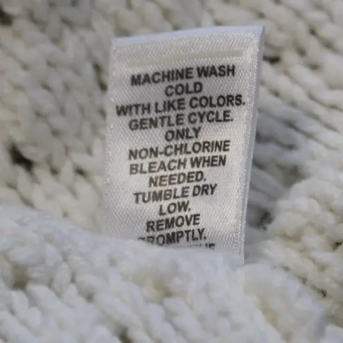 Cato ‎ $48 Medium Cream Open Knit Single Button Long Line Tunic Cardigan Sweater