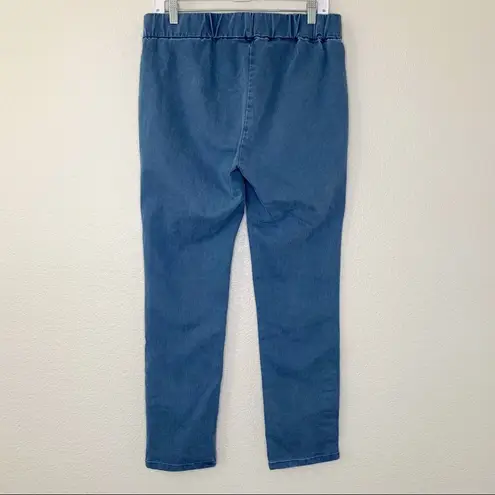 Soft Surroundings Blue Snap Up Ankle Leggings