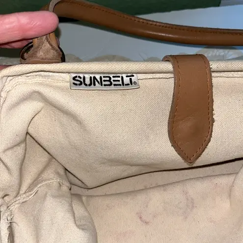 Vintage Hand painted Santa Canvas Tote Bag with Tan Handles Christmas Purse - Image 10