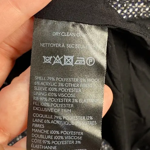 Maeve Anthropologie Tweed Blazer Puff Sleeve Business Casual Jacket Black Size 4