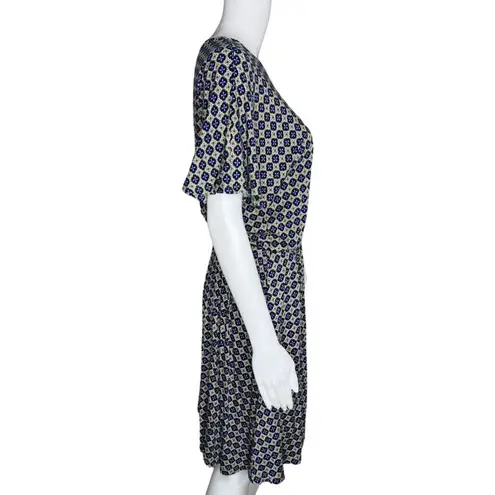 Boden Dress Womens 10 Petite Blue Green Purple Geometric Classy Preppy Colorful Size 10P