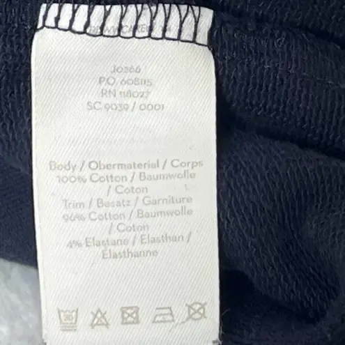 Boden Navy Blue Eyelet Sweatshirt Dress Mini Long Sleeve Crew Neck Solid Size 8