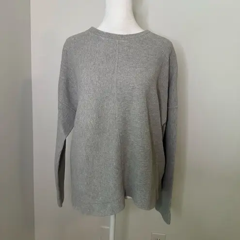 COS light gray ribbed long sleeve cotton top size M