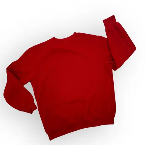 Vintage Christmas Red Cat In Basket Sweatshirt Long Sleeve Crew Neck Size L