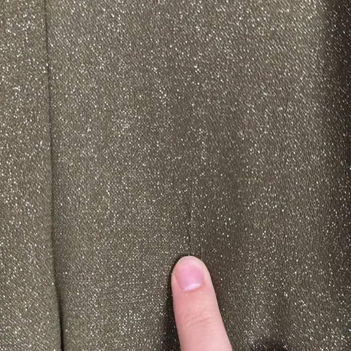 Savage X Fenty Shimmering Khaki Cropped Tie Hip Round Slits Pants size 1X Green