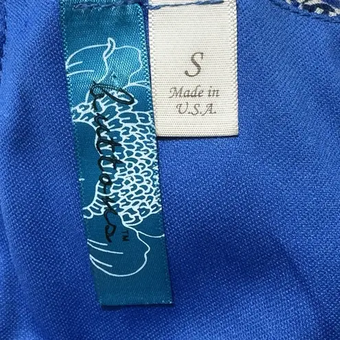 Papillon Blue Boho Dress Size S Crochet Lace Front Sleeveless Midi Made In USA