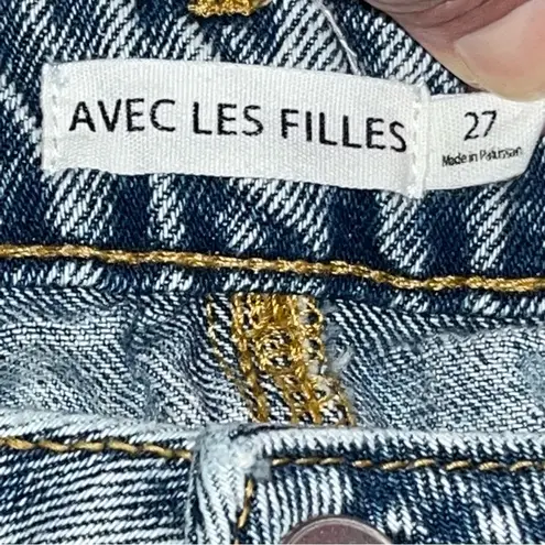 Avec Les Filles Acid Wash Destructed Jeans