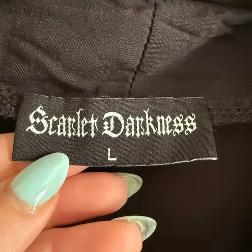 SCARLET DARKNESS | Black Victorian Style Steampunk Button down Blouse | Large