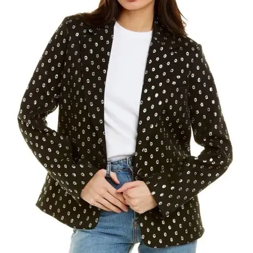 Tanya Taylor Andie Silk Blend Jacket/Blazer, Black/Silver Size 6 New w/Tag $595