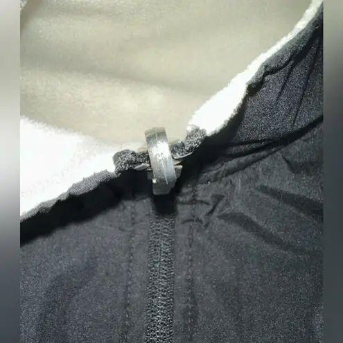 Black Fleece Lined Vest Full Zip Pockets Sleeveless Jacket Medium