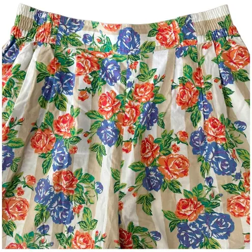 Karen Scott Vintage 90s Bermuda shorts floral print high waisted pleated size 10