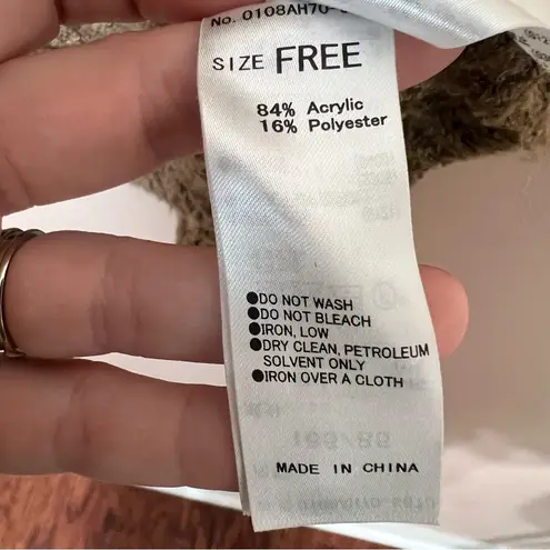 MOUSSY Brown Fringe Boho Slouchy Oversized Sweater One Size Chunky Cozy Hippie Size M