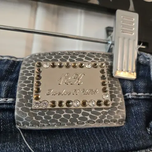 Twelve K Y2K Rhinestone Jeans Women's Size 9 Low Rise Vintage 12K Embellished Blue