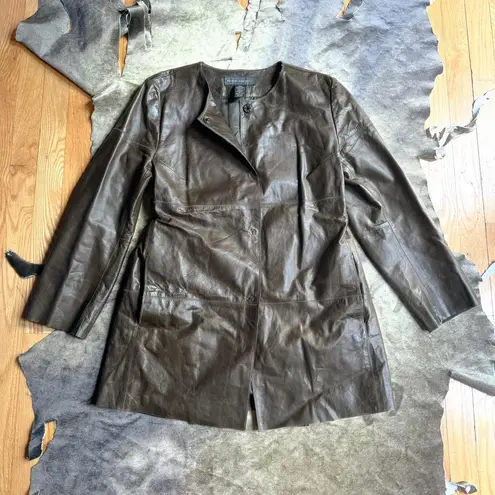 Banana Republic  Olive Green Leather Jacket