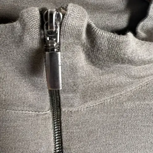 Armani Collezioni Olive Green Silk Blend Quarter Zip Pullover Sweater Size Large