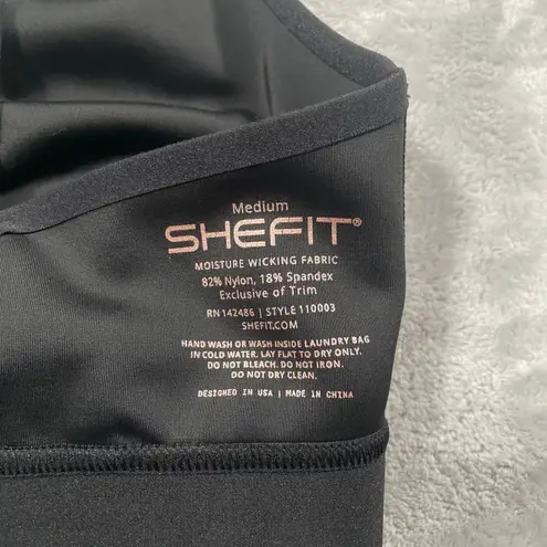 SheFit Flex Sports Bra Medium Black Activewear Workout Gym Running Training - Image 3
